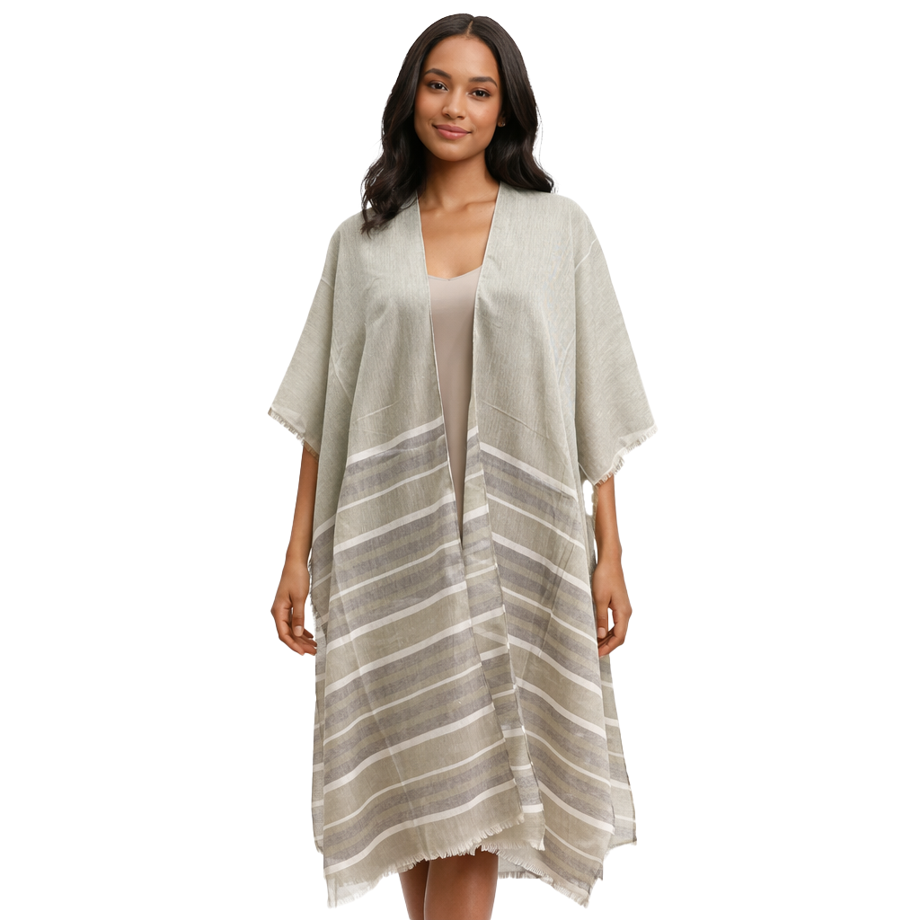 Turkish Cotton Stripe Kimono