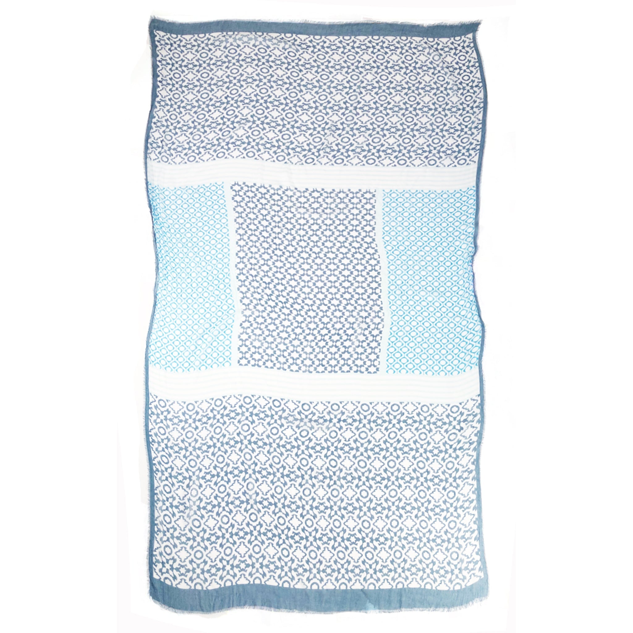 Aqua/Teal Geometric Scarf