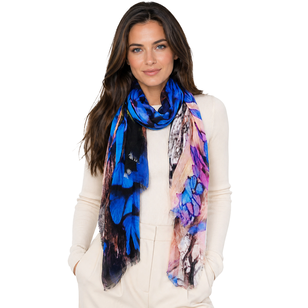 Butterflies Scarf (Cobalt)