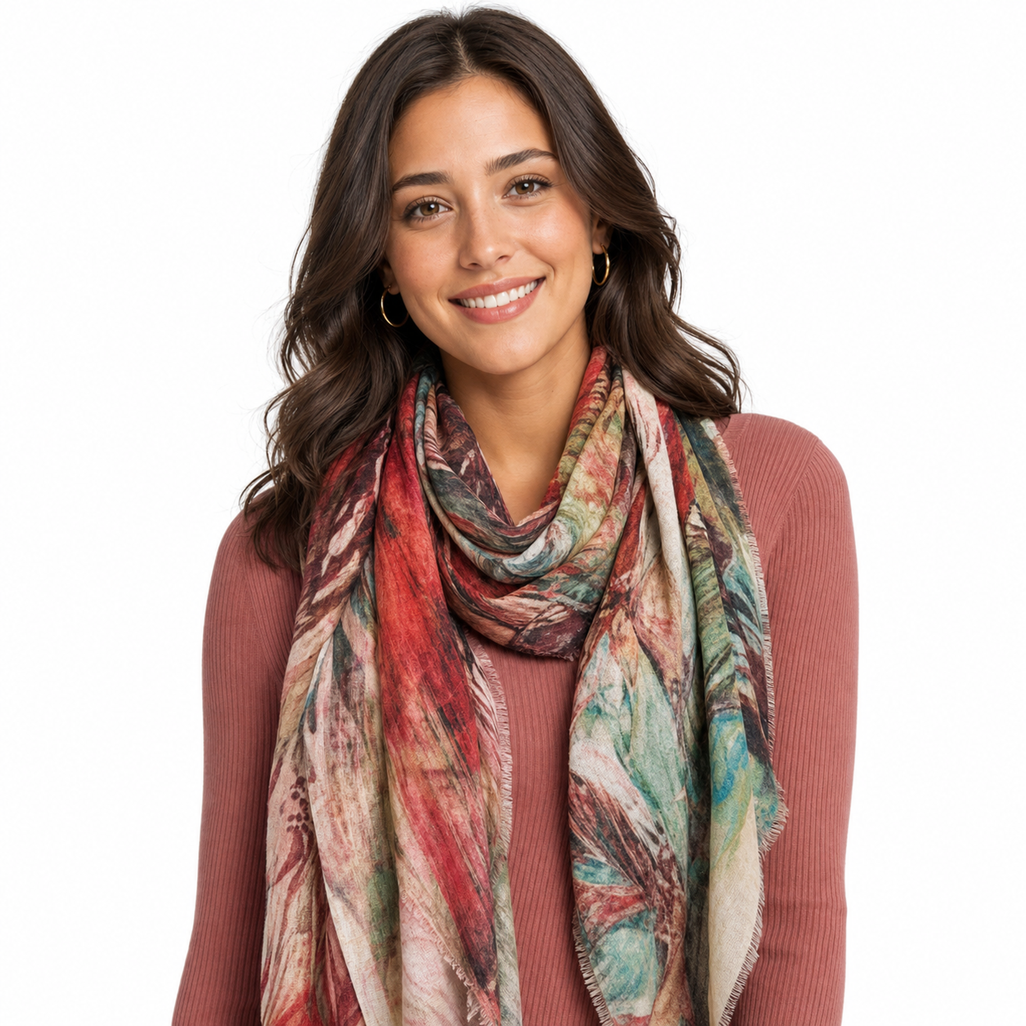 Butterflies Scarf (Dusty Rose)