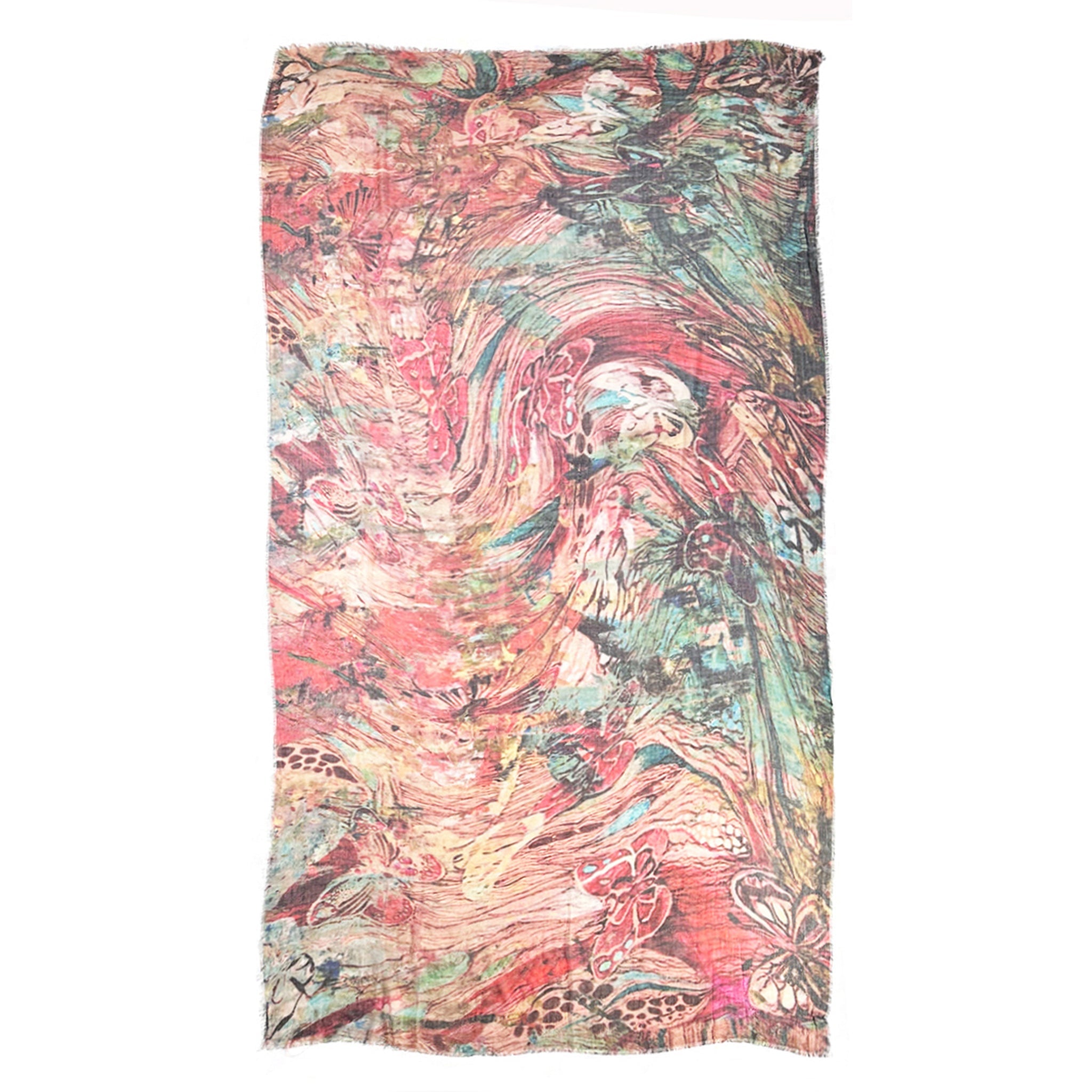 Butterflies Scarf (Dusty Rose)