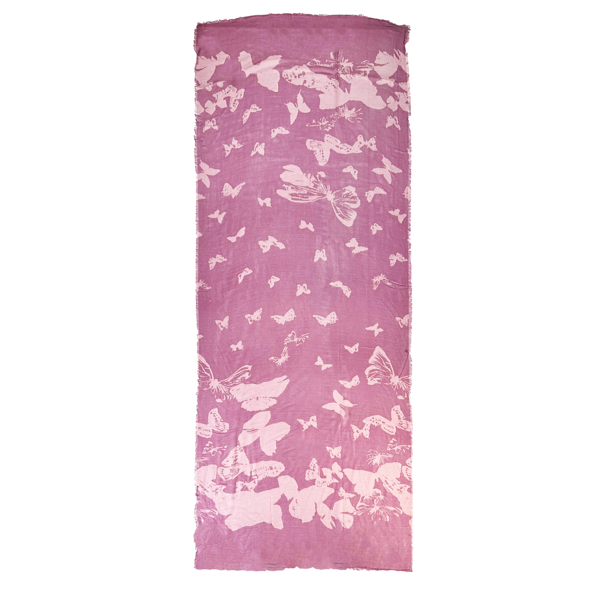 Blue Pacific Papillon Scarf in Mauve, shown laid flat on a white ground.