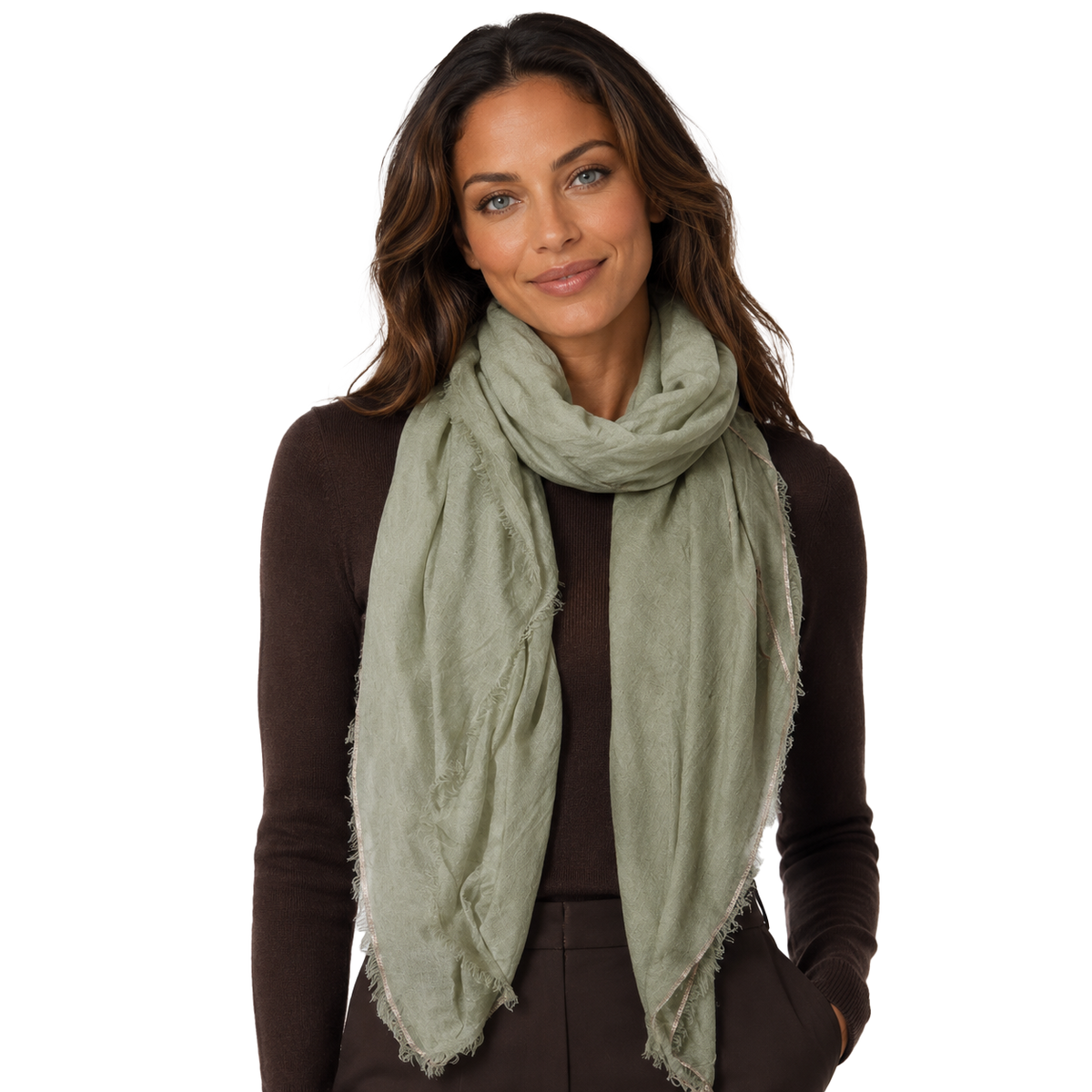 Cashmere Blend Scarves with Specialty Metallic Threading