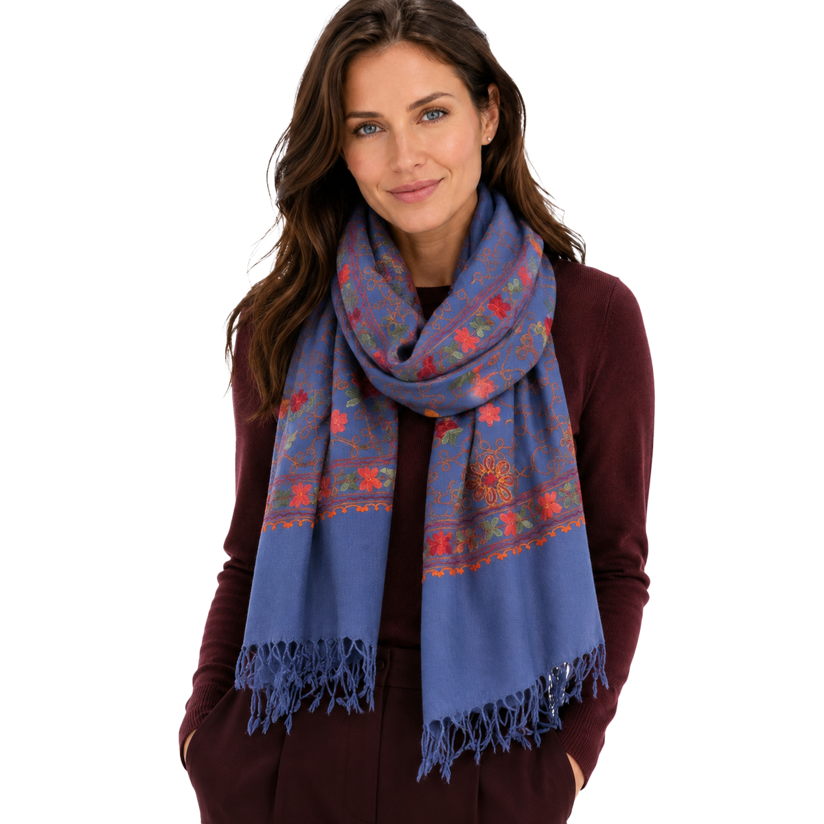 Flowered Embroidery Scarves