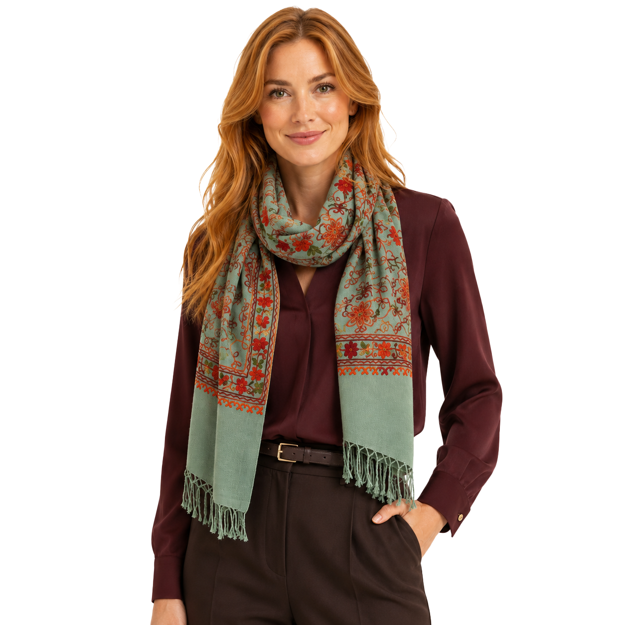 Flowered Embroidery Scarves