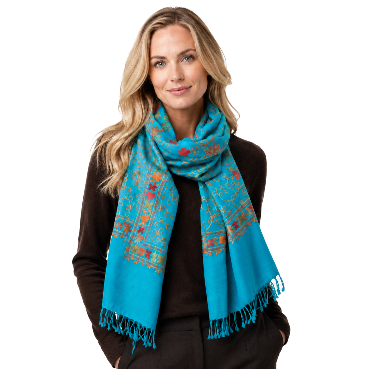 Flowered Embroidery Scarves