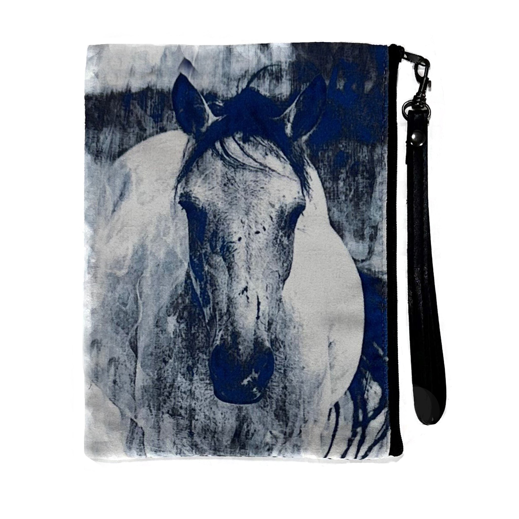 Wild Horse Denim Faux Suede Wristlet