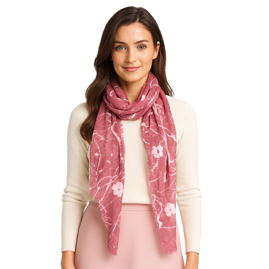 Vintage Cashmere Floral Fade Scarf