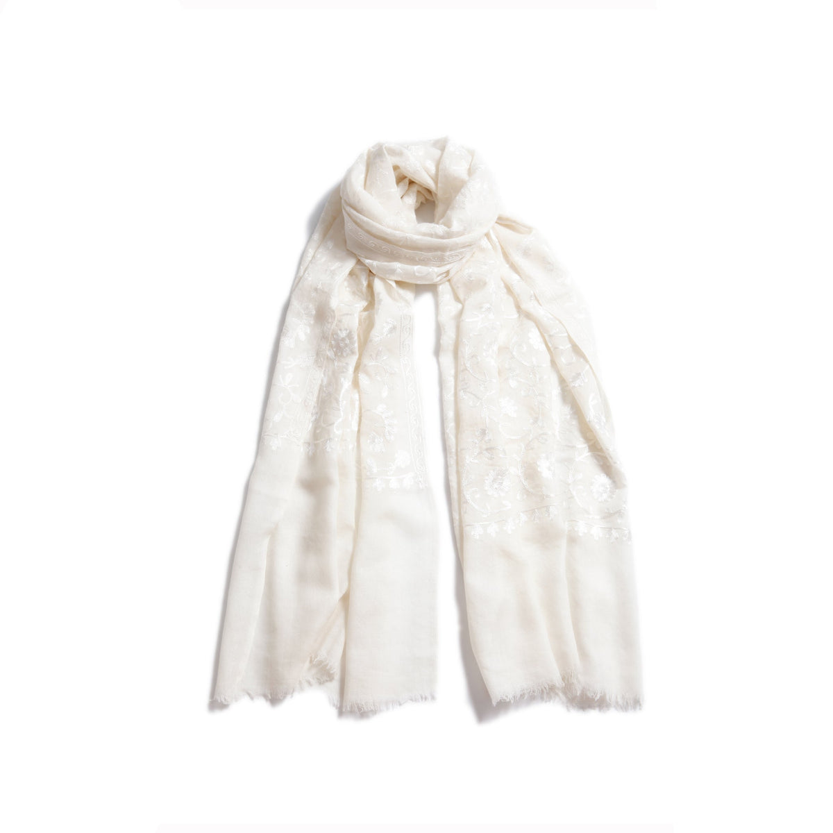 Flowered Embroidery Scarves — Blue Pacific — view 12