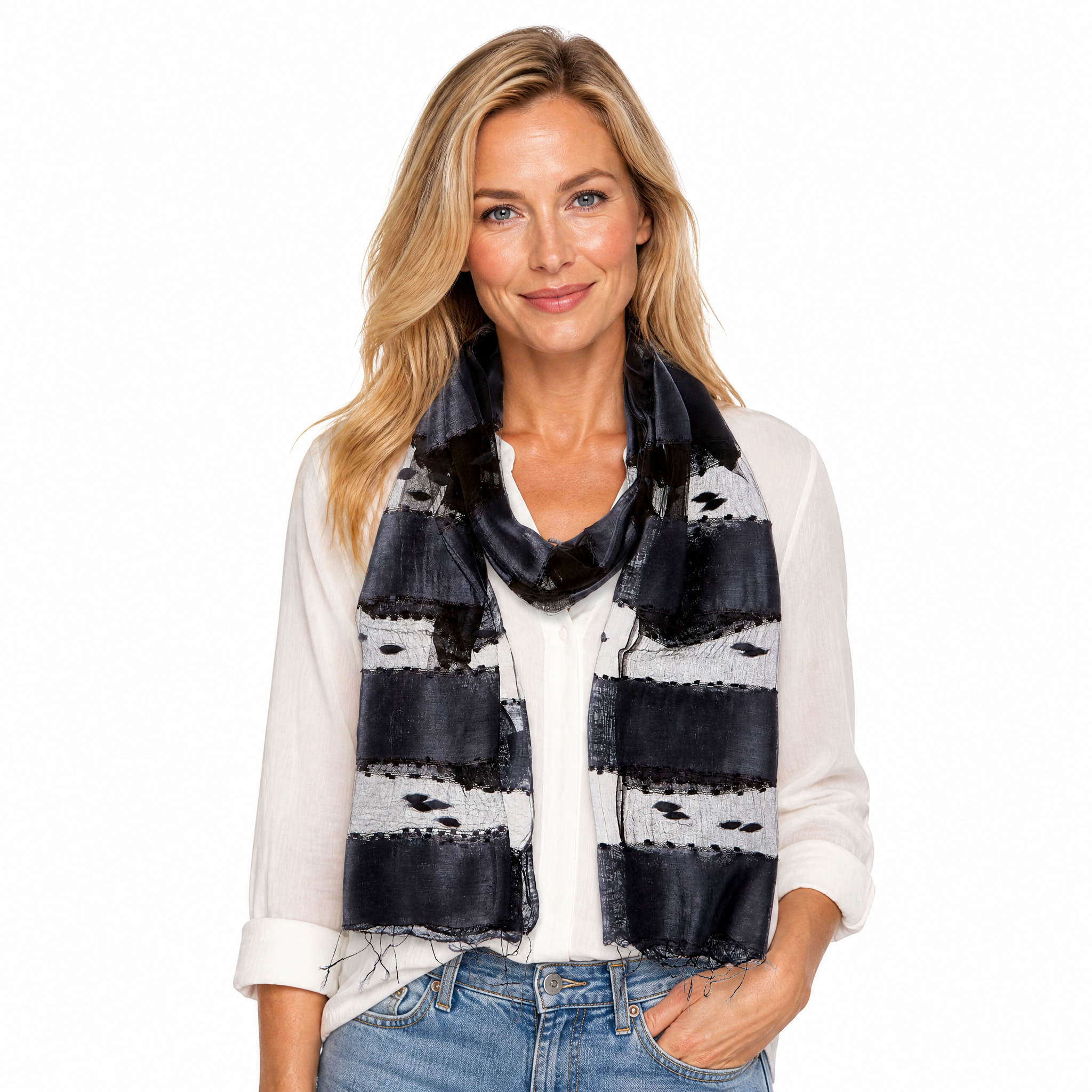 Hand Woven Silk Blended Scarf
