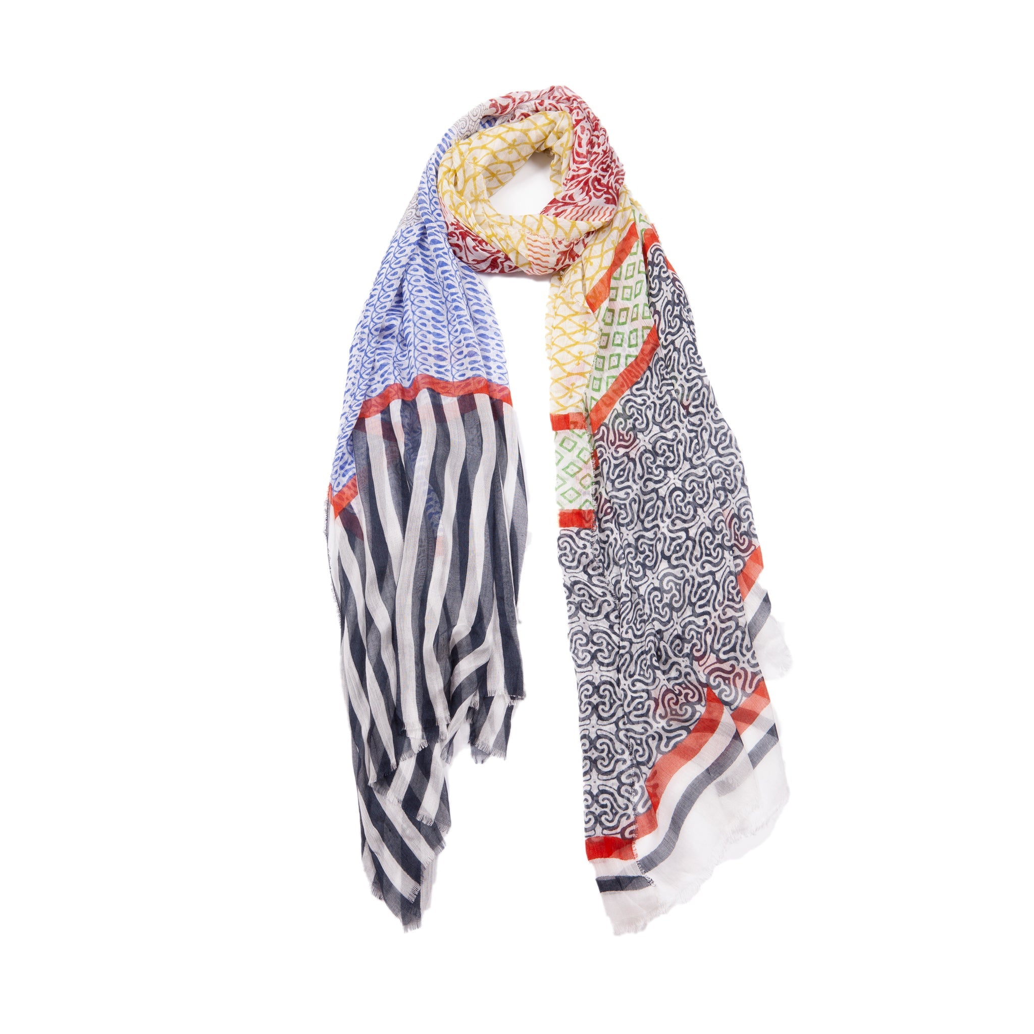 Lime/Navy Floral Scarf