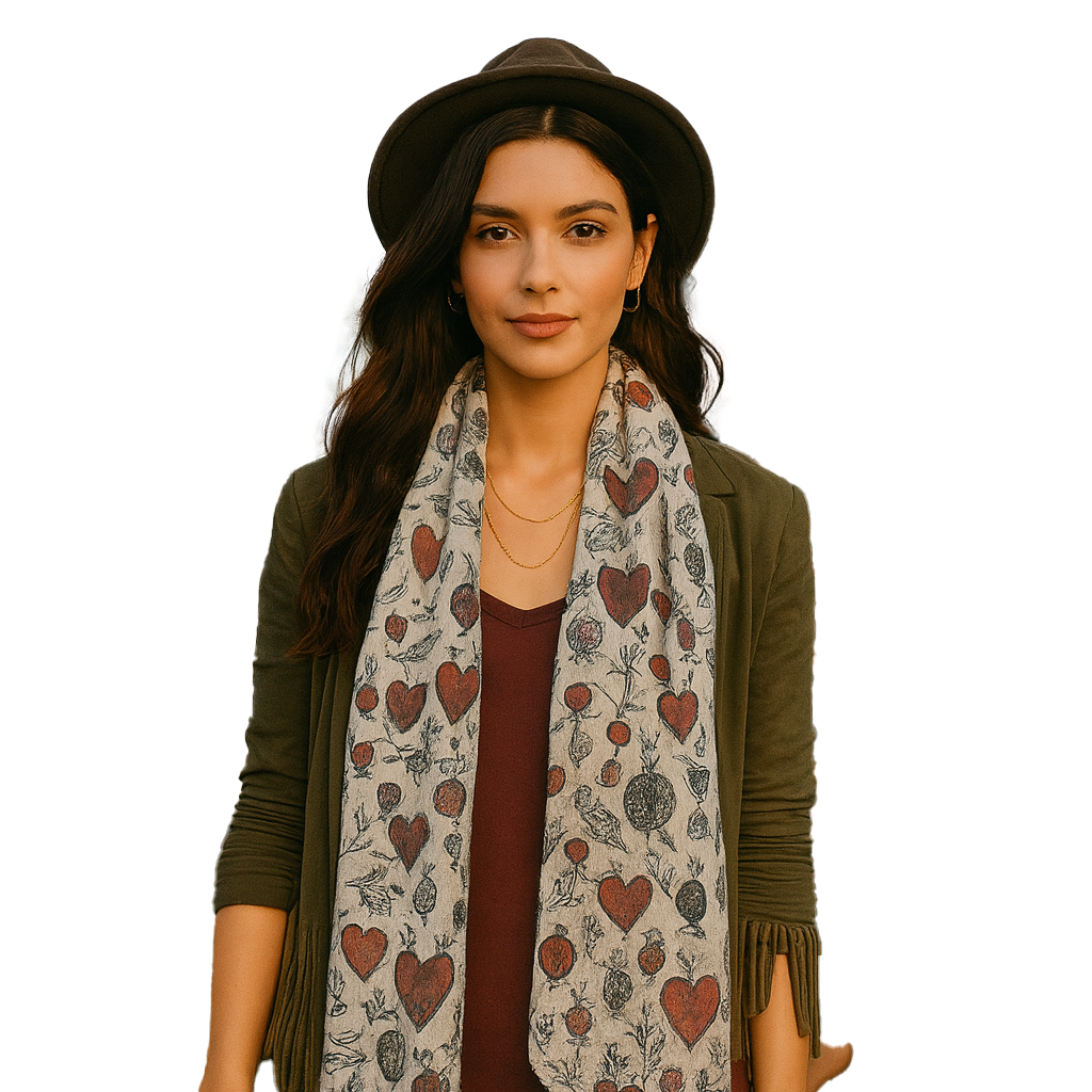 Hearts & Perfume Bottles Scarf