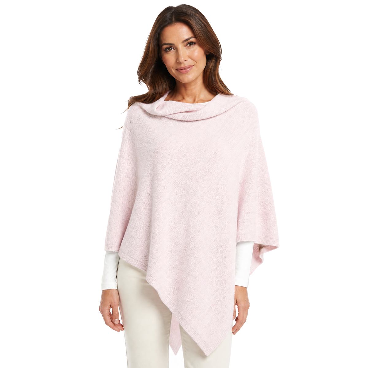 Blue Pacific Heavenly Spa Poncho in Ice Pink, shown on model.
