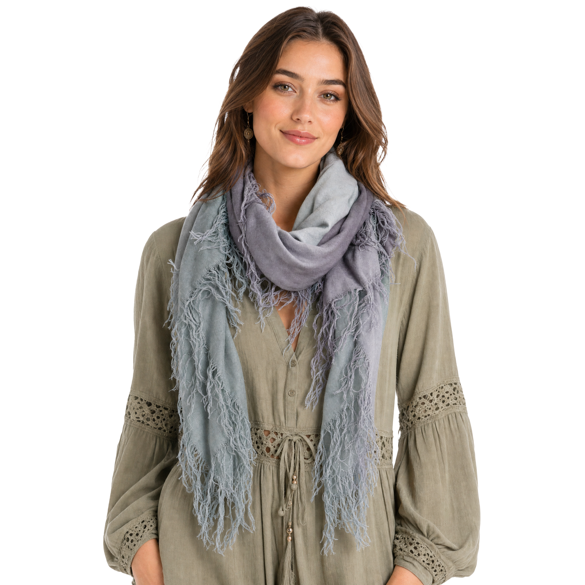 Cashmere Blend Ombre Half Scarf