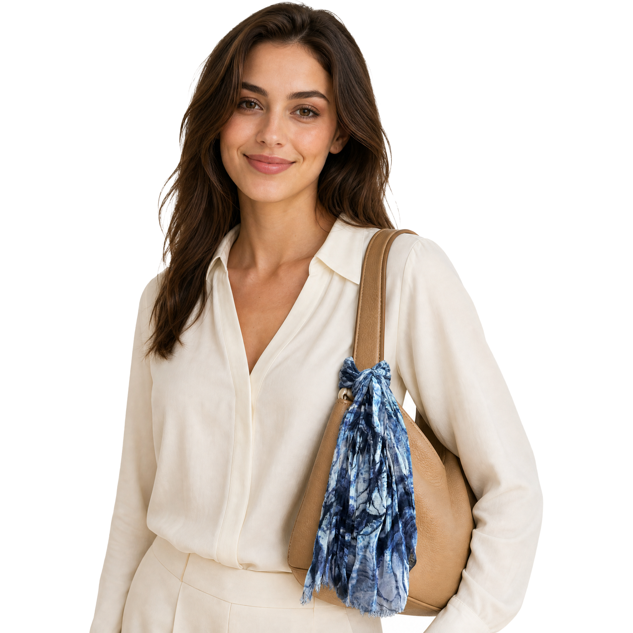 Roses Neckerchief - Denim - styled