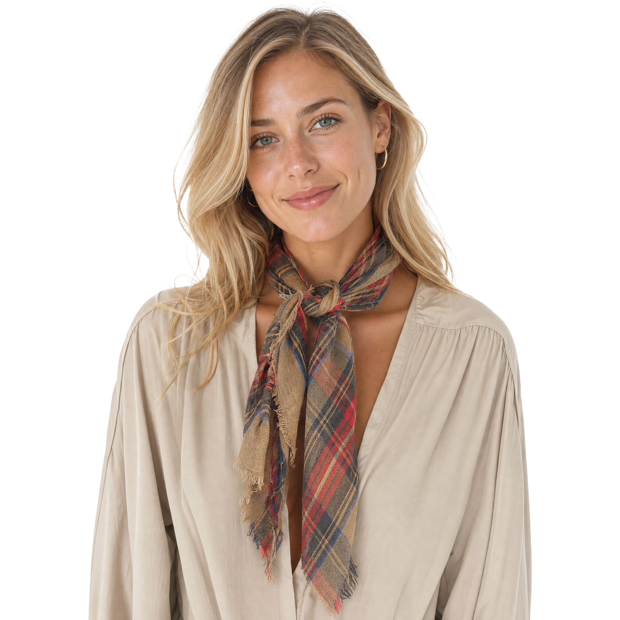Scottish Plaid Neckerchief - Camel