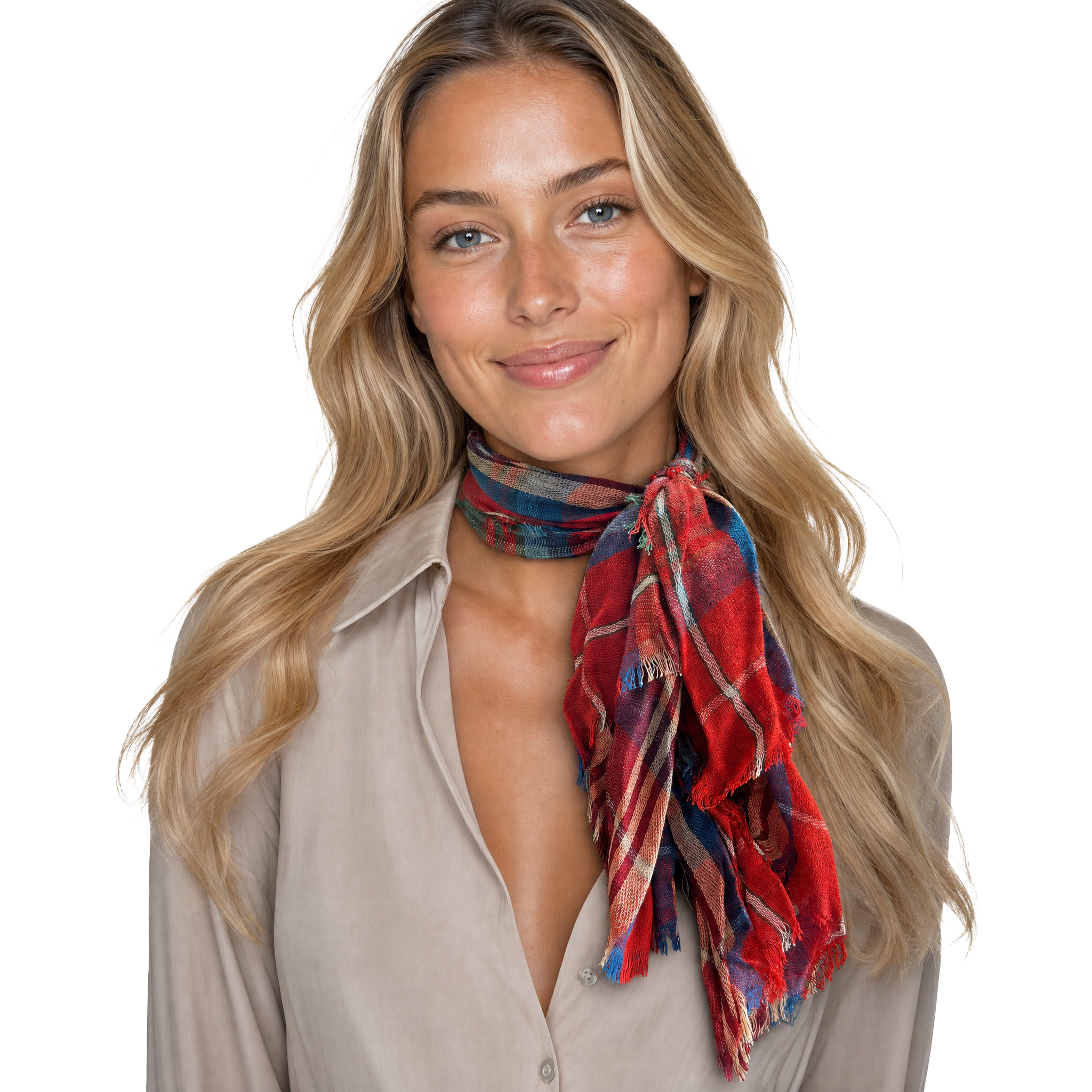 Scottish Plaid Neckerchief - Red
