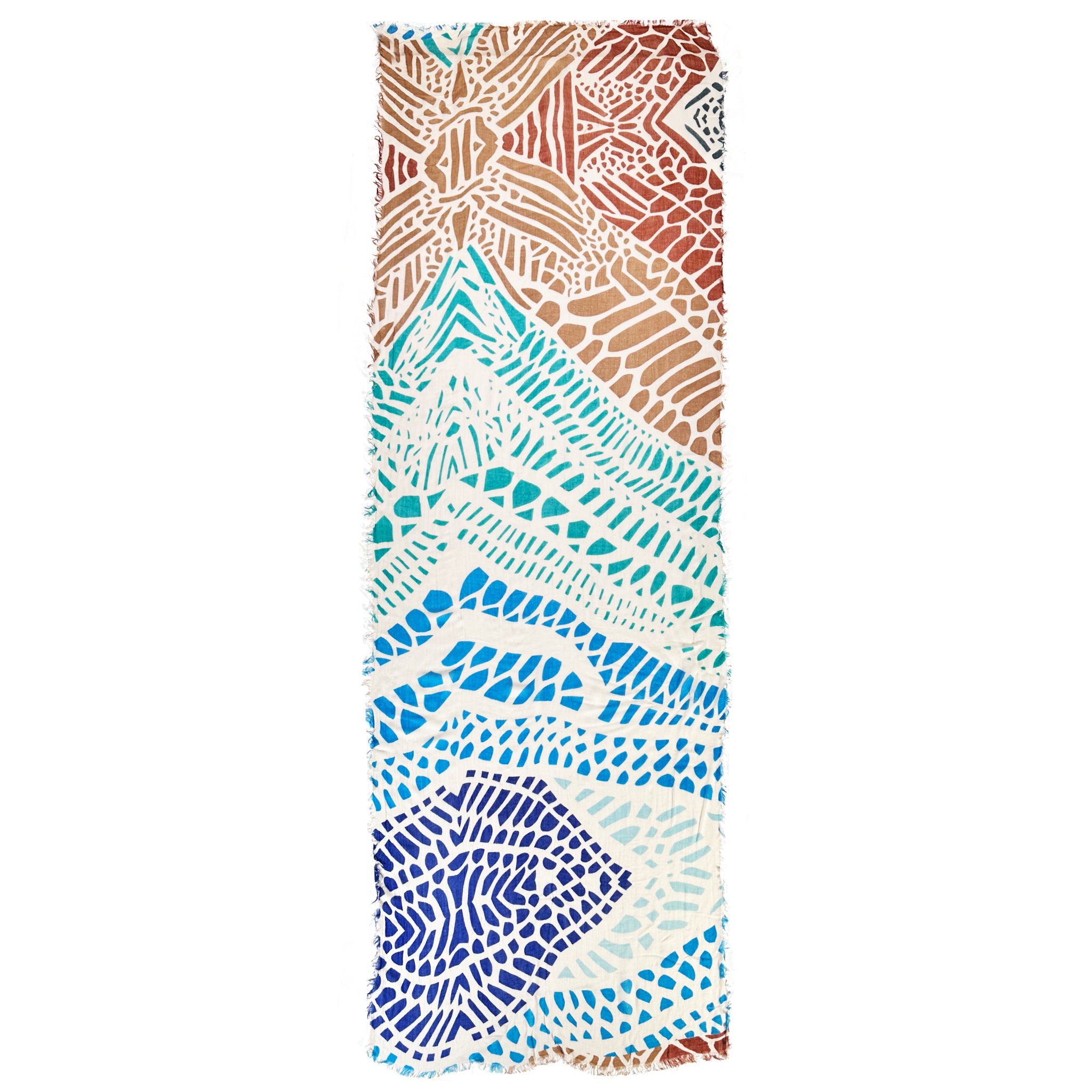 Sea Glass Mosaic Scarf — Blue Pacific — view 4