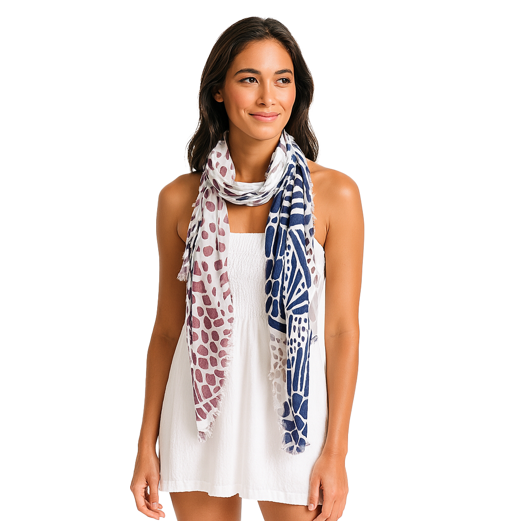 Sea Glass Mosaic Scarf — Blue Pacific