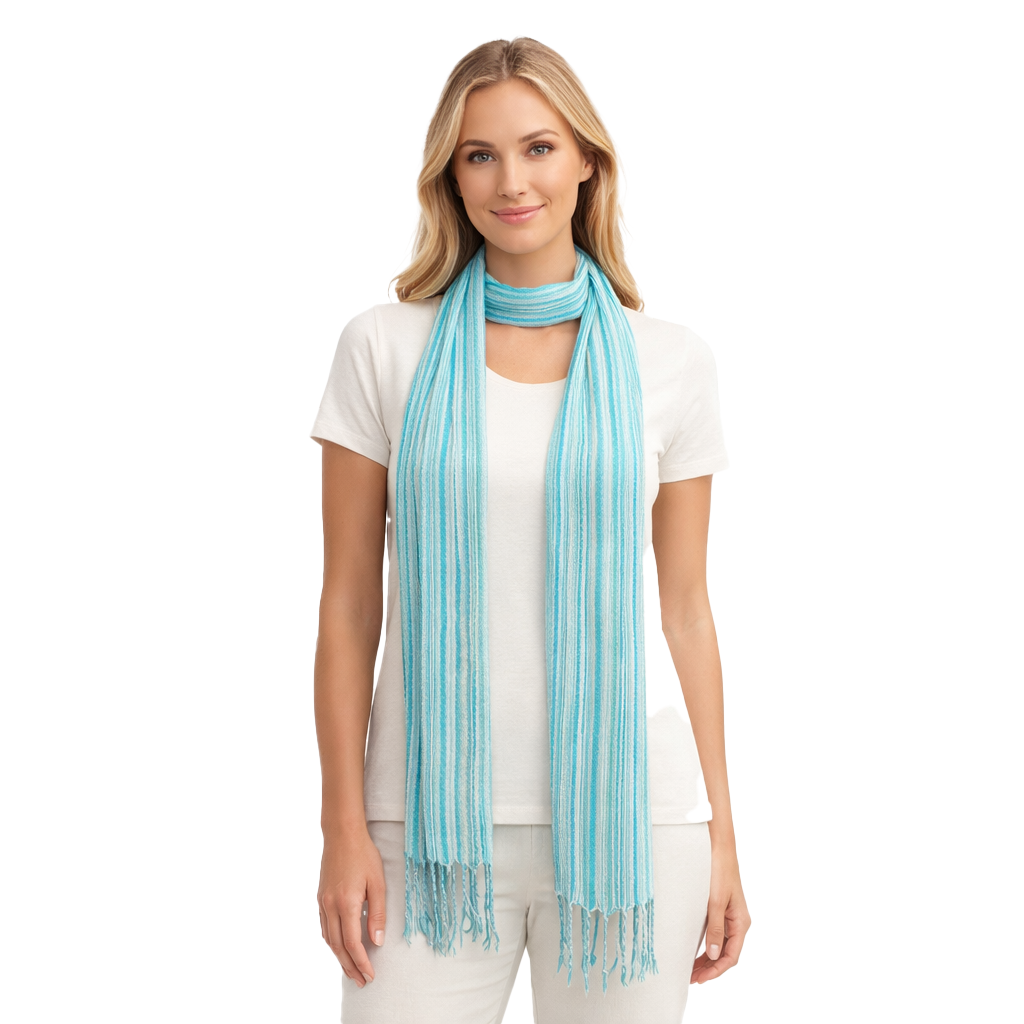 Striped Cotton Skinny Scarf