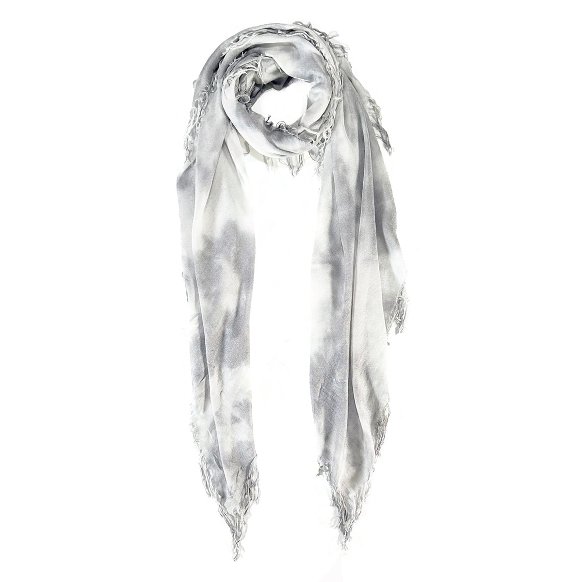 Cashmere Blend Cloud Tie Dye Scarf — Blue Pacific — view 10