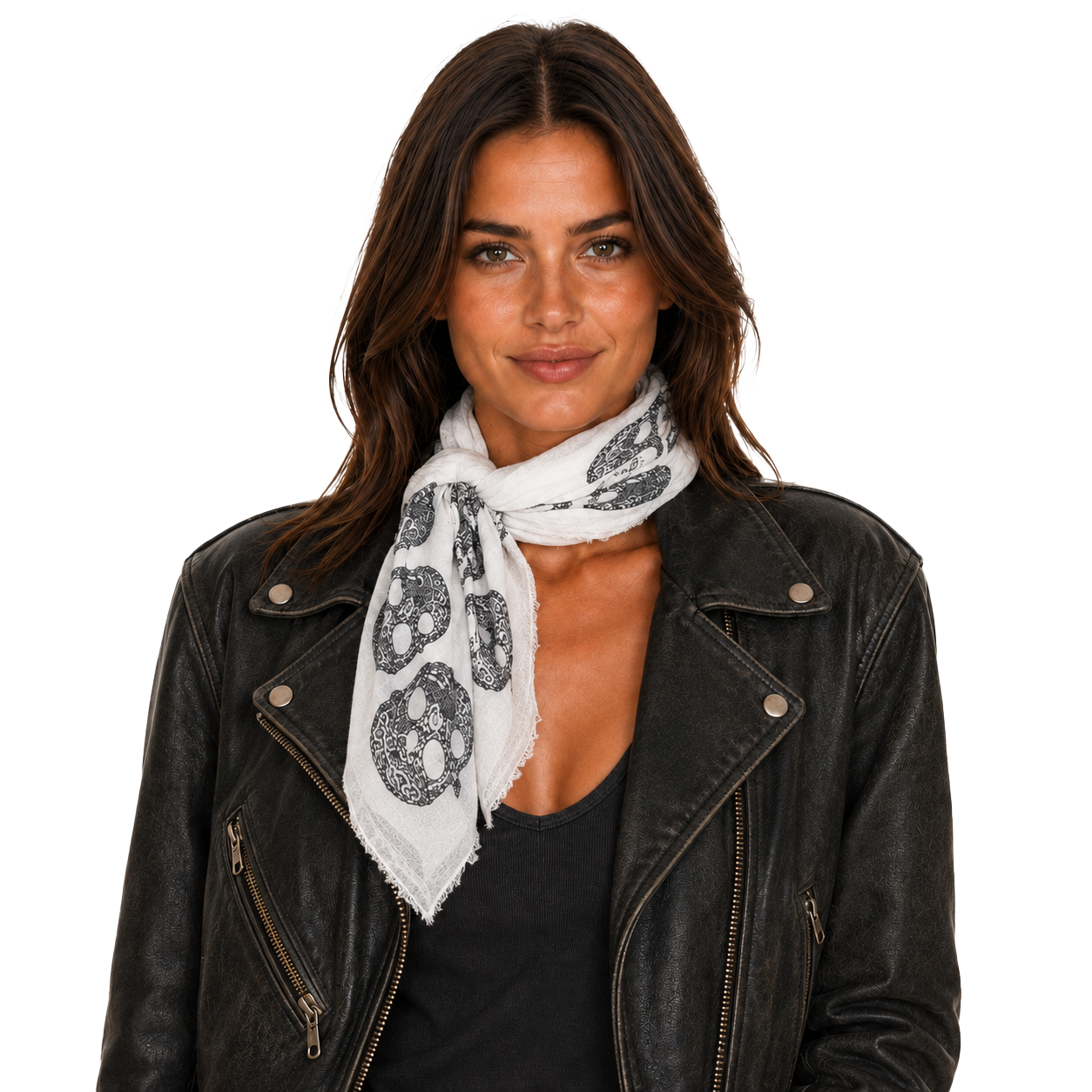 Cashmere Blend Frida Neckerchief - White