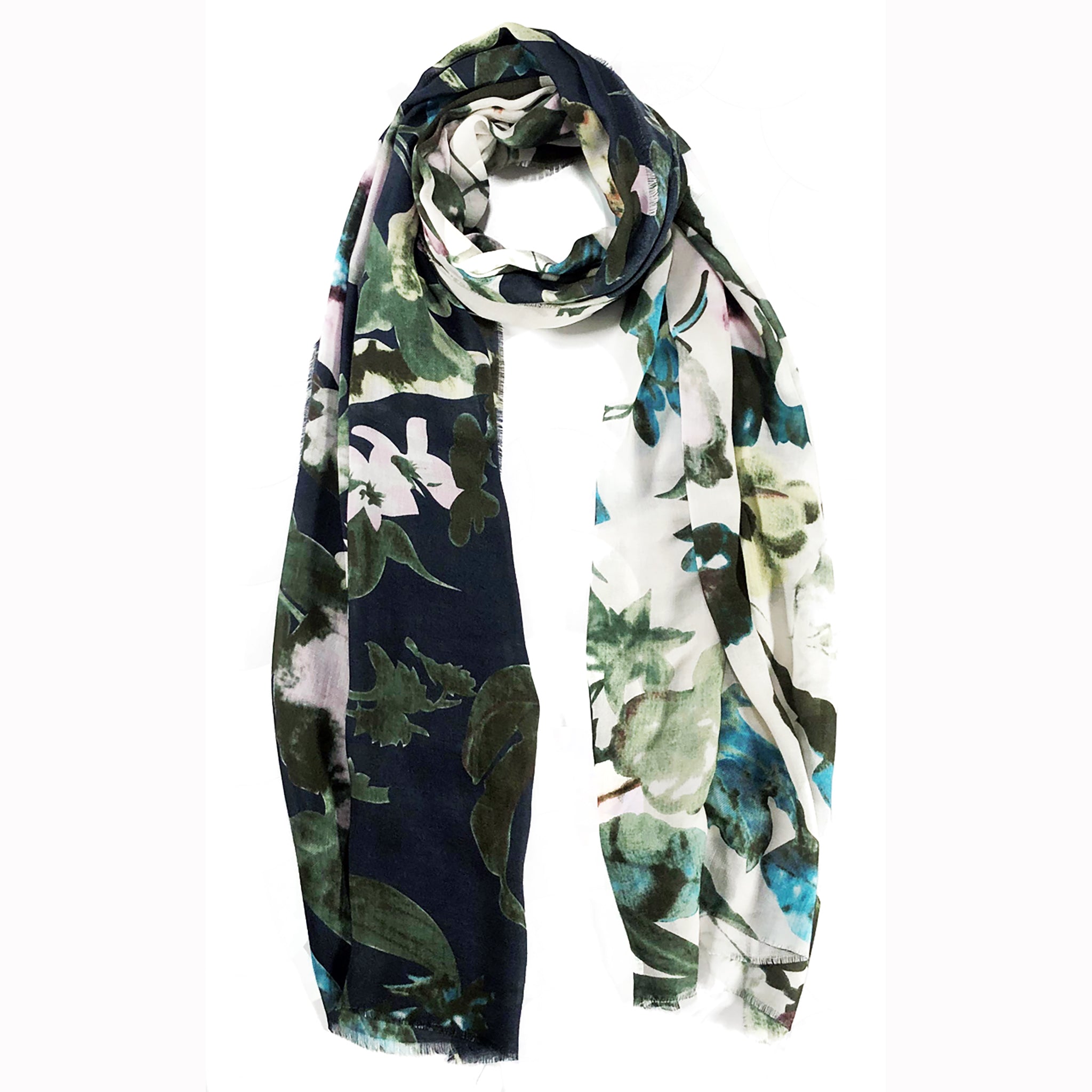 Vintage Floral Dip Scarf