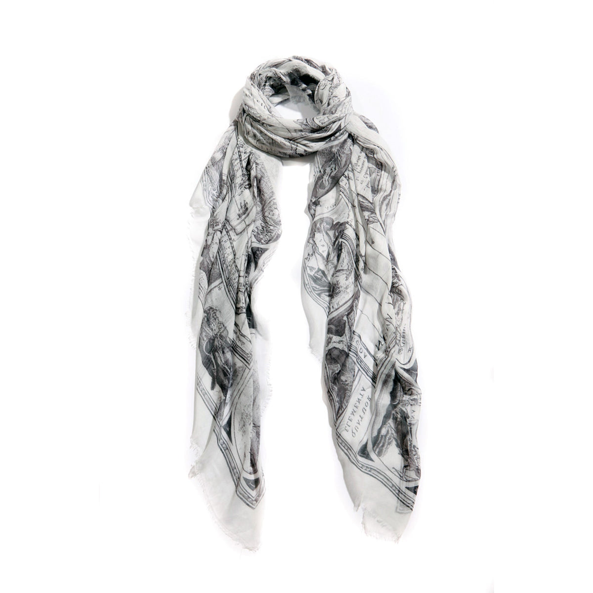 World Map (Black & White) Scarf