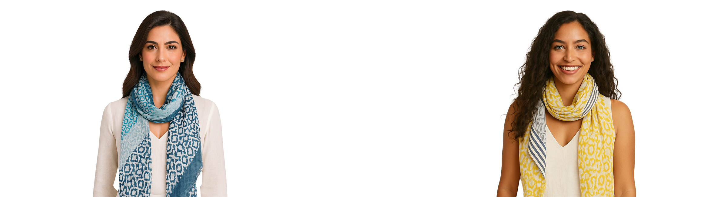 Lightweight micromodal rectangular scarf in aqua and teal with geometric and floral tile-inspired patterns, featuring soft fringed edges and a modern Mediterranean design.