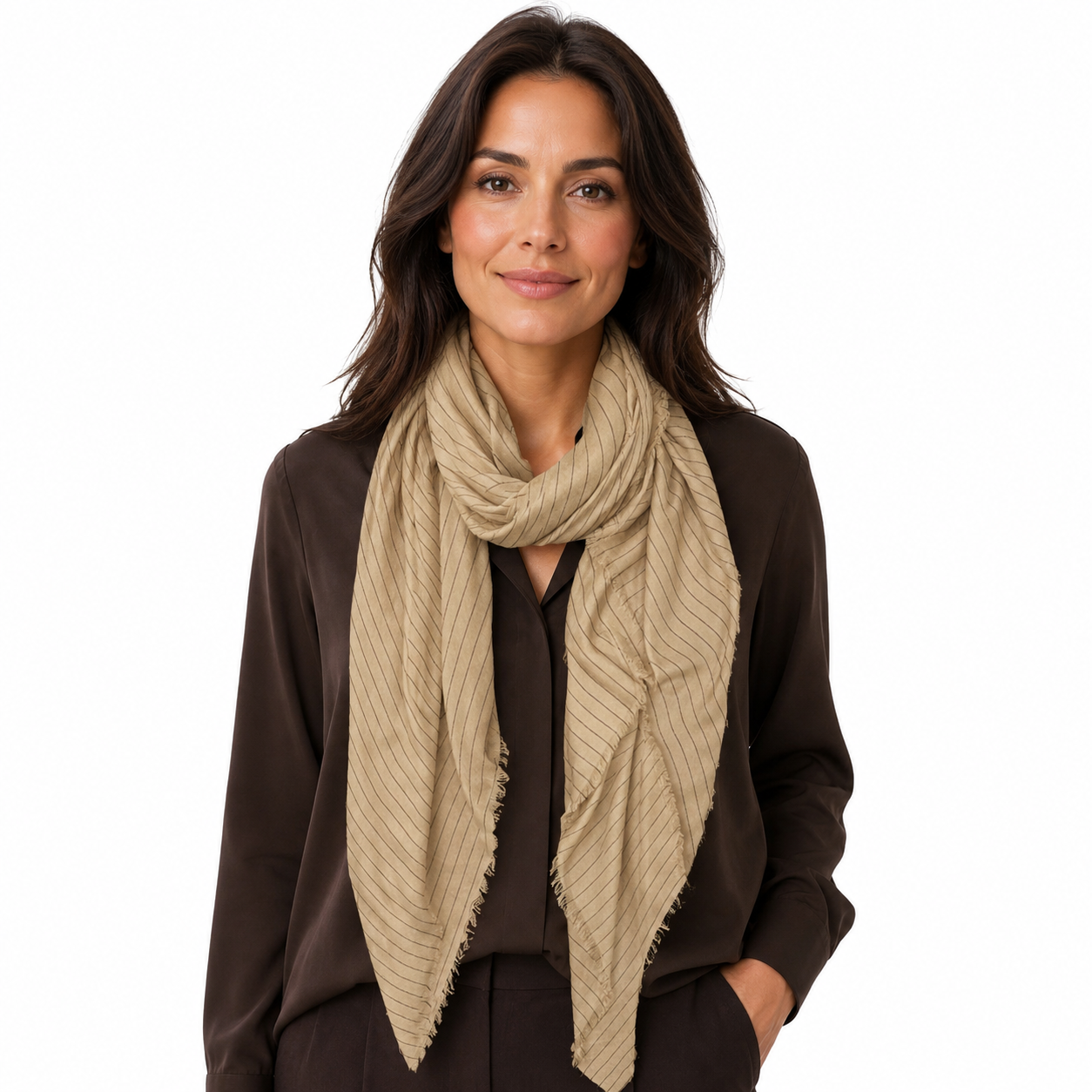 Cashmere Blend Pin Stripe Scarf