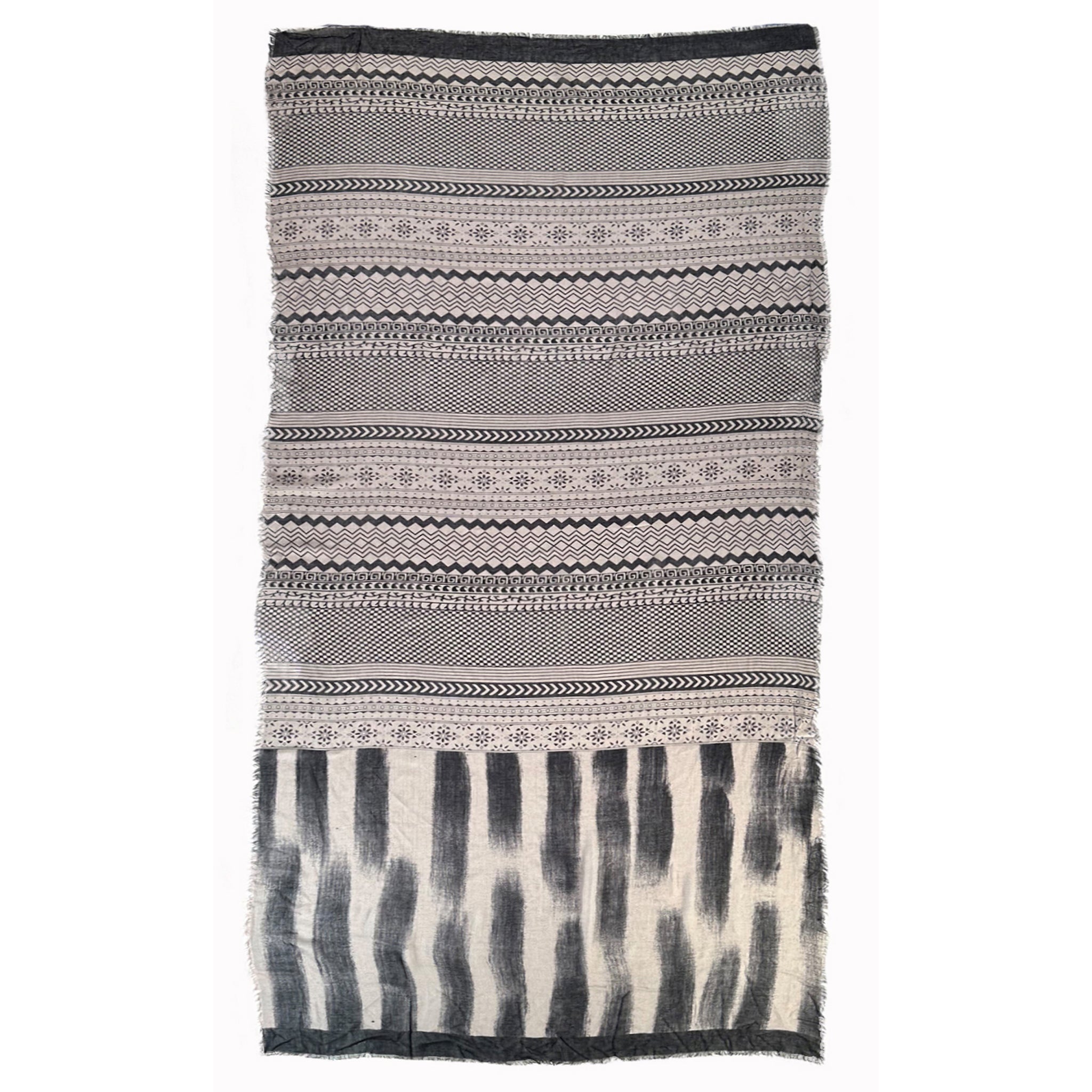 Black & Taupe Geometric Scarf