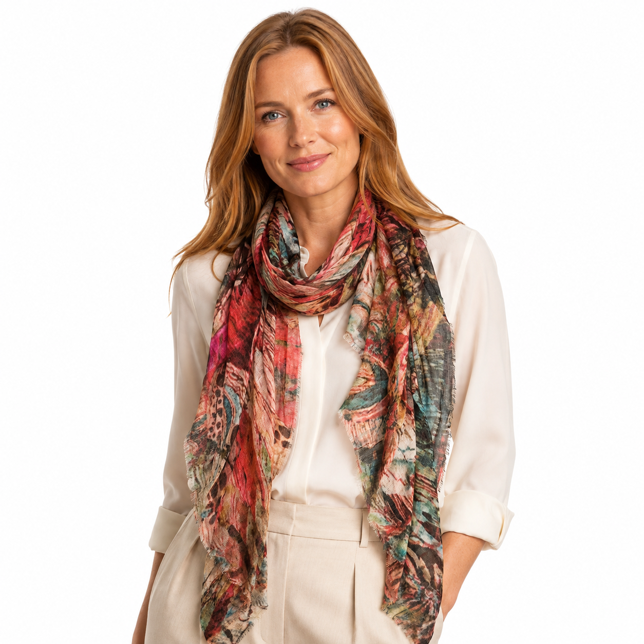 Butterflies Scarf (Dusty Rose)