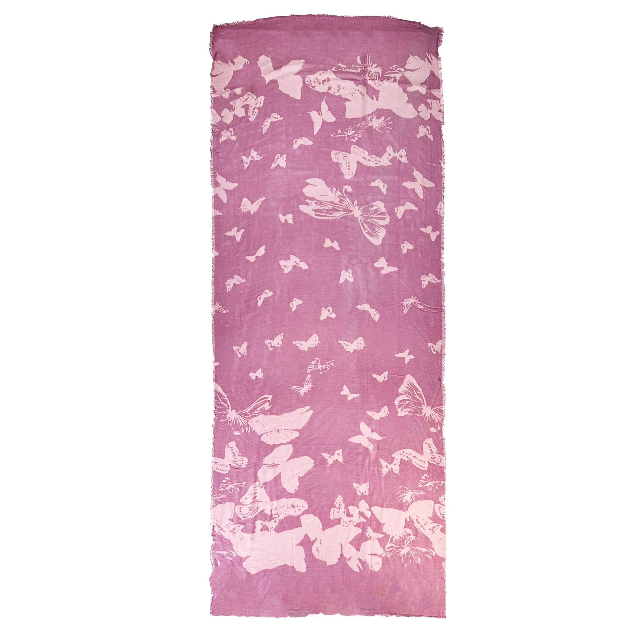 Blue Pacific Papillon Scarf in Mauve, shown laid flat on a white ground.