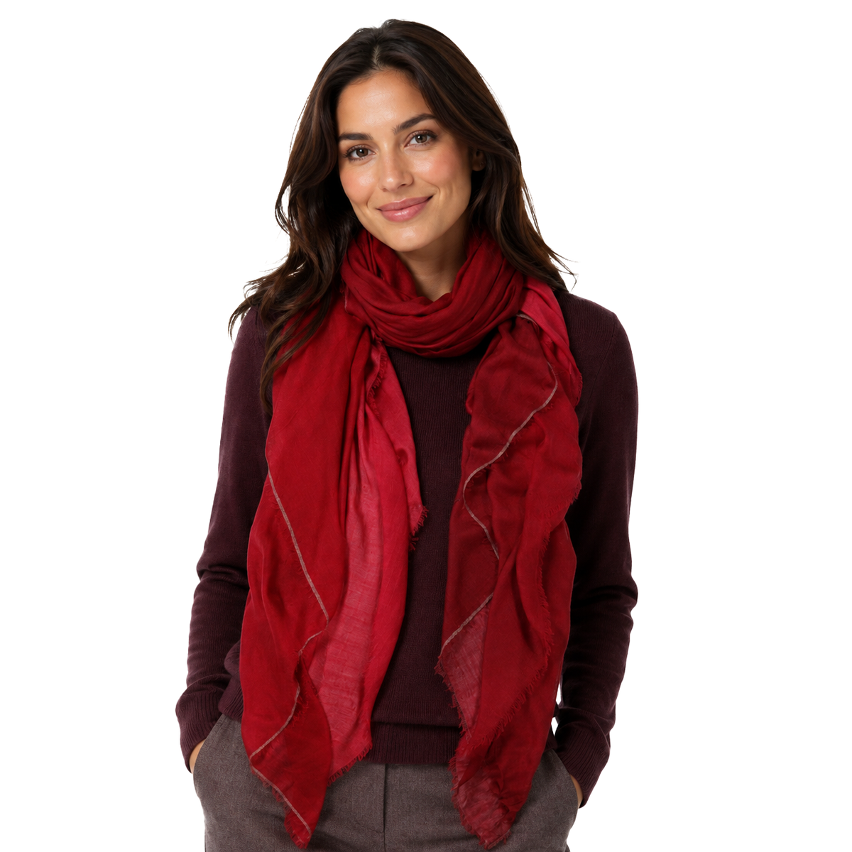Cashmere Blend Scarves with Specialty Metallic Threading