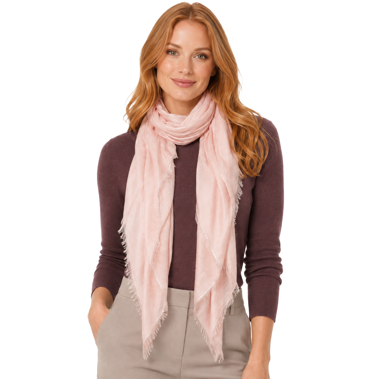 Cashmere Blend Scarves with Specialty Metallic Threading