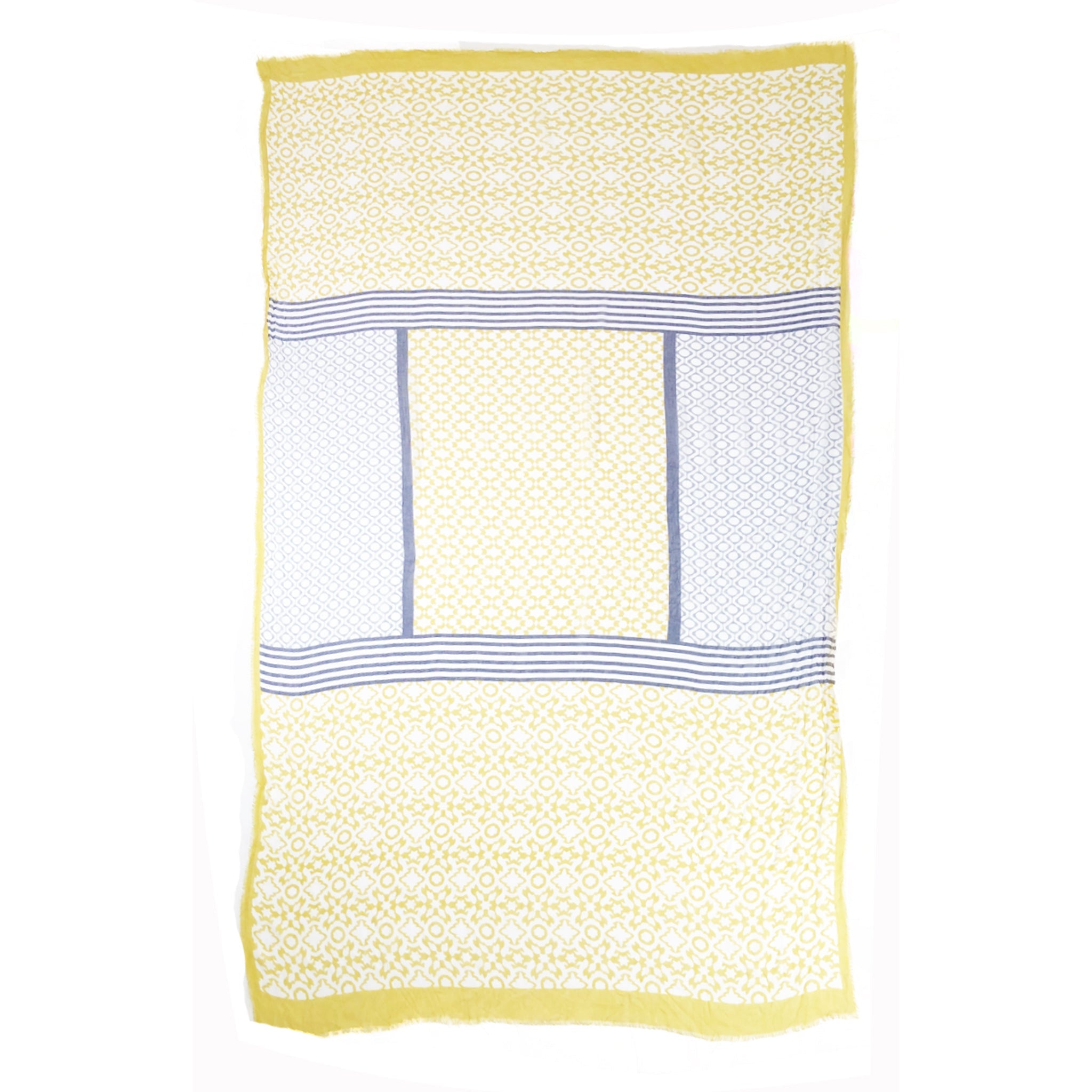 Citron/Navy Geometric Scarf