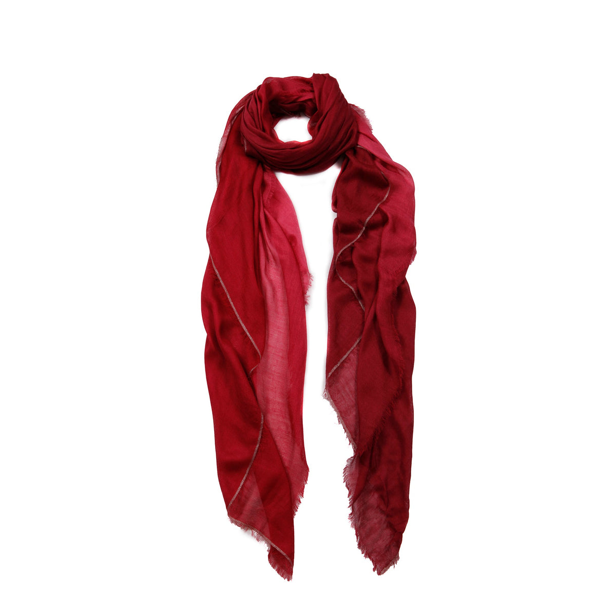 Cashmere Blend Scarves with Specialty Metallic Threading — Blue Pacific — view 5