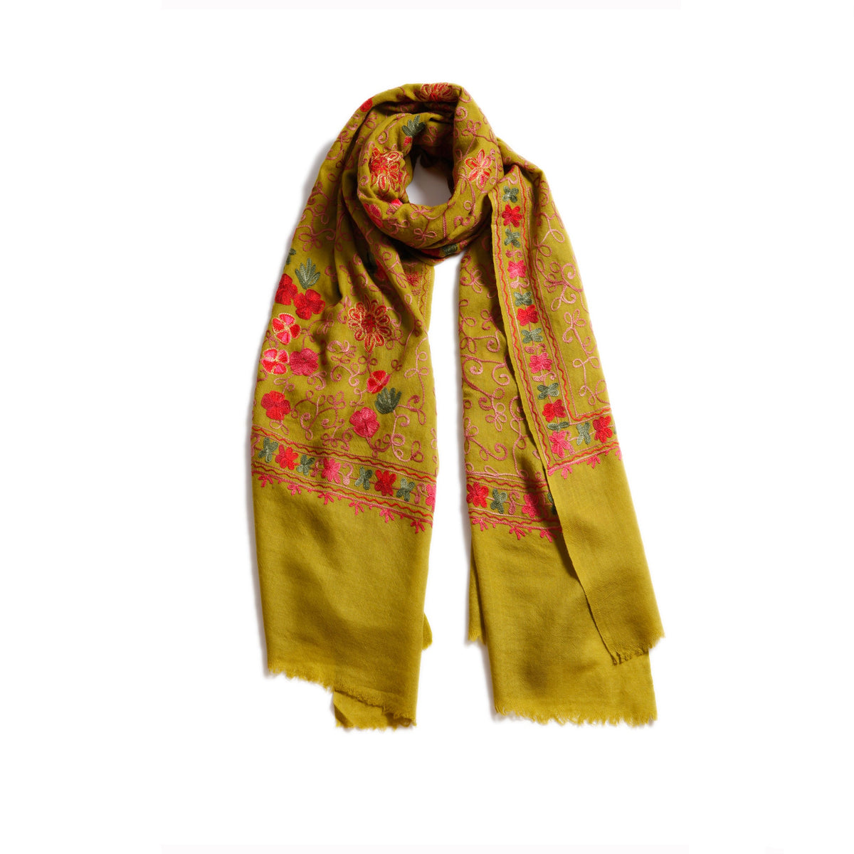 Flowered Embroidery Scarves — Blue Pacific — view 10