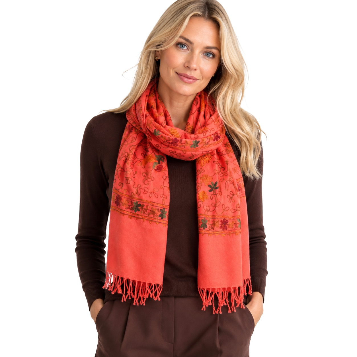 Flowered Embroidery Scarves