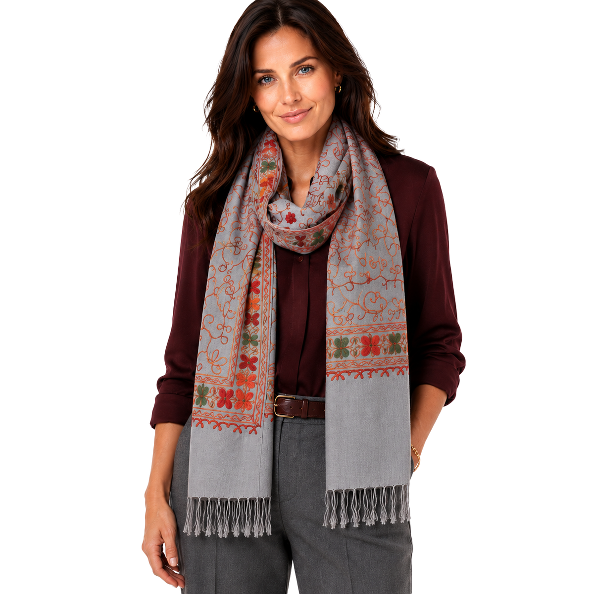 Flowered Embroidery Scarves