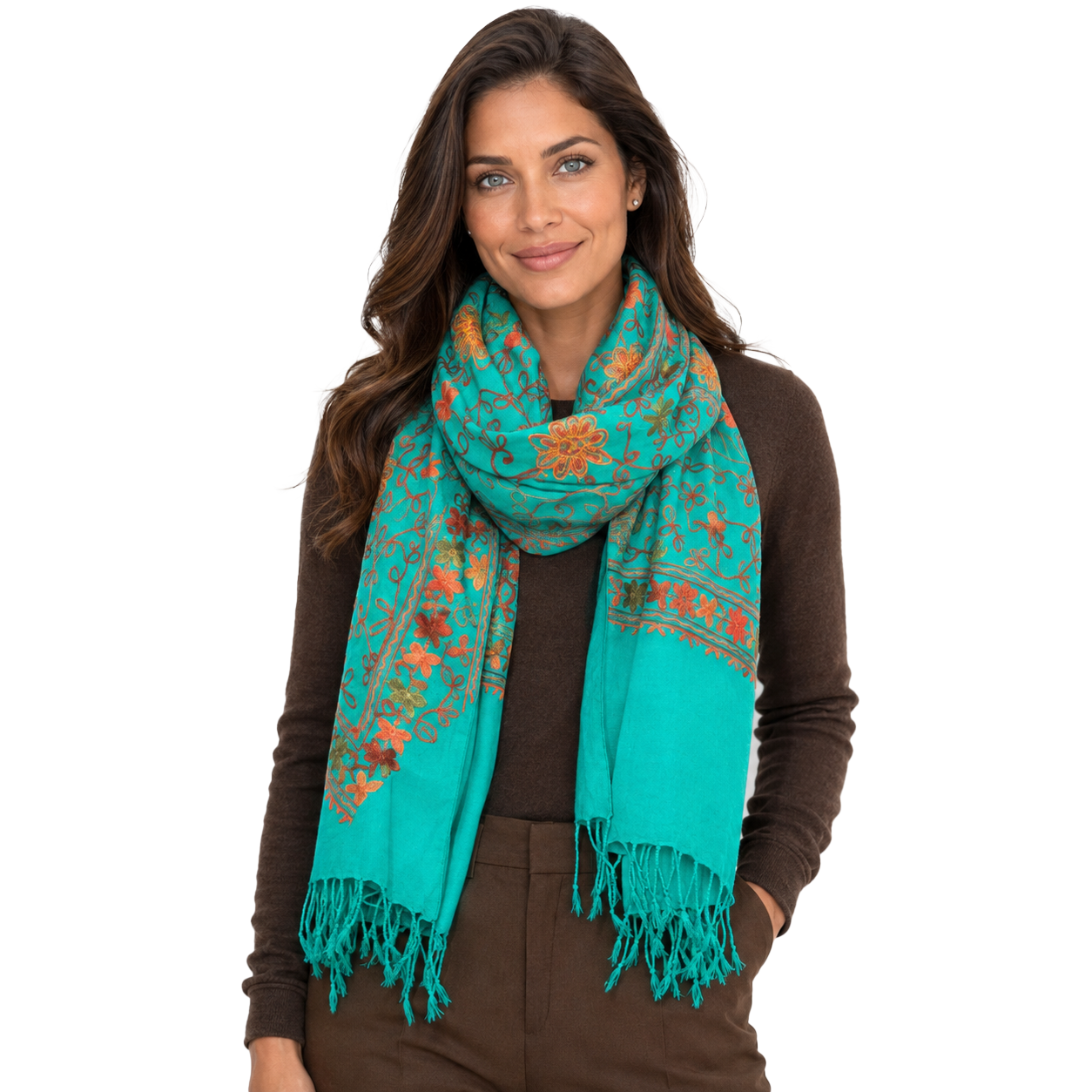 Flowered Embroidery Scarves