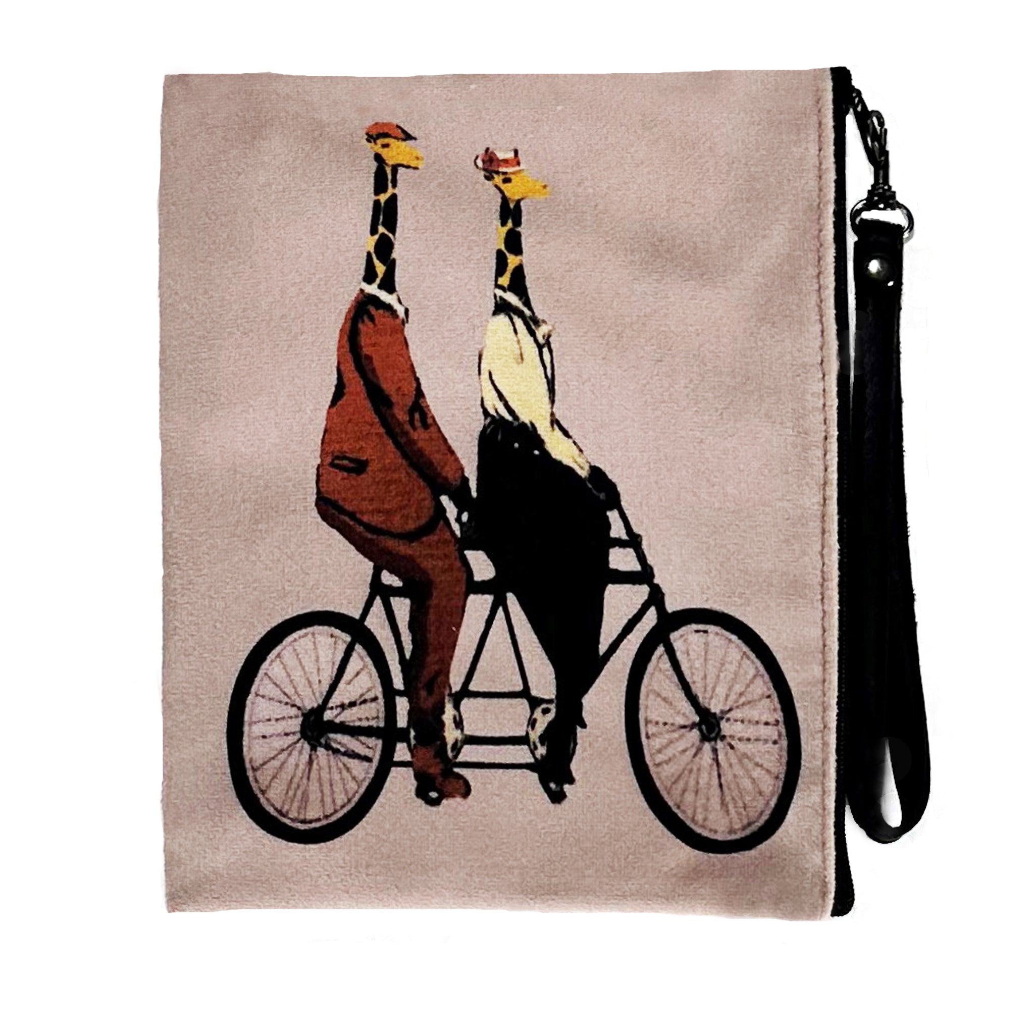 Giraffes Faux Suede Wristlet