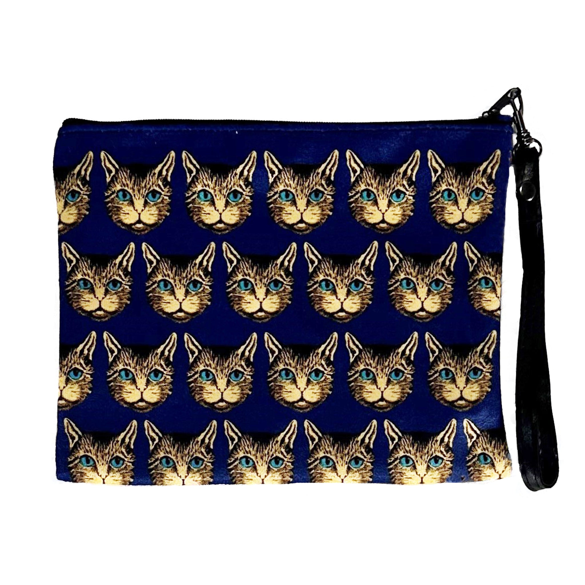 Hypno Kitties Faux Suede Wristlet
