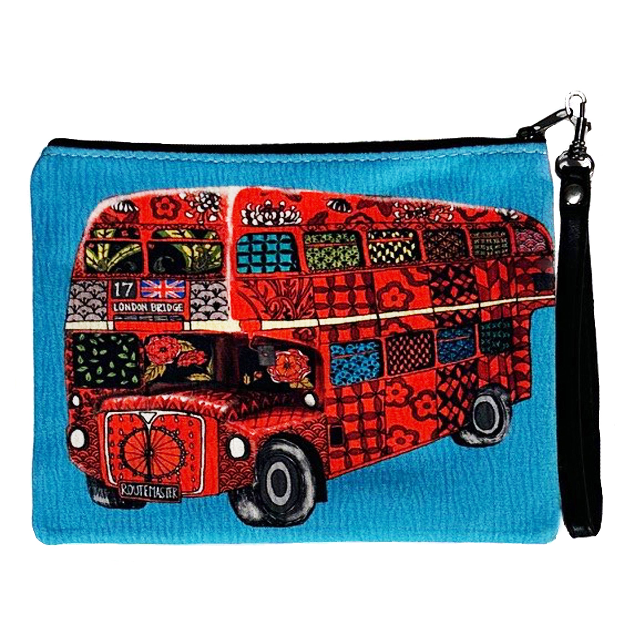 Magic Bus Faux Suede Wristlet
