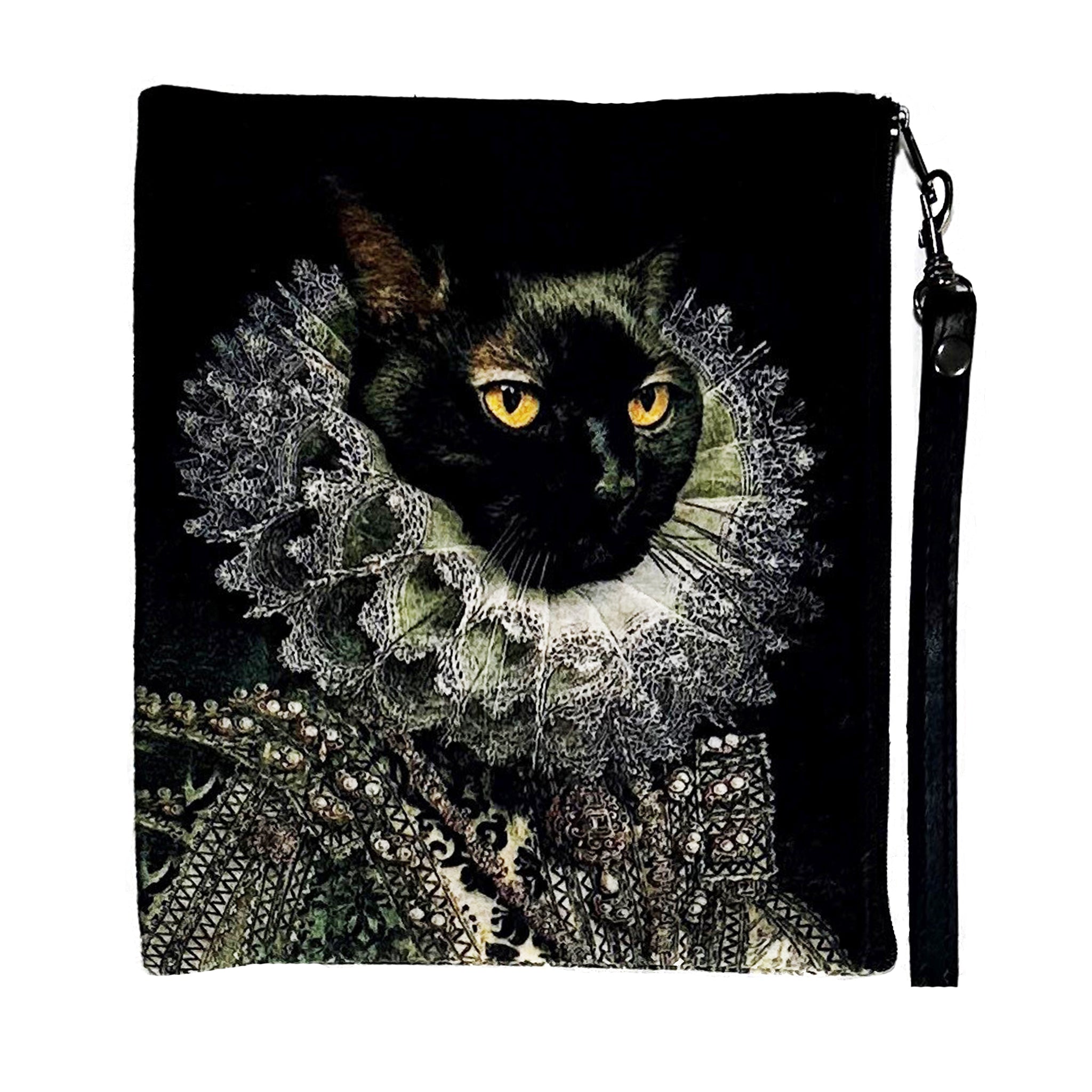 Royal Cat Faux Suede Wristlet