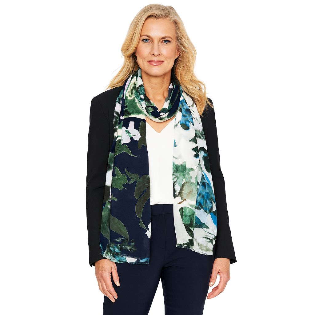 Vintage Floral Dip Scarf