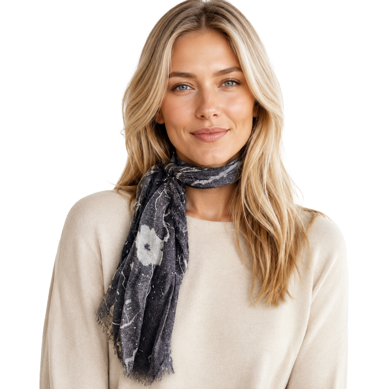 Floral Fade Neckerchief - Black