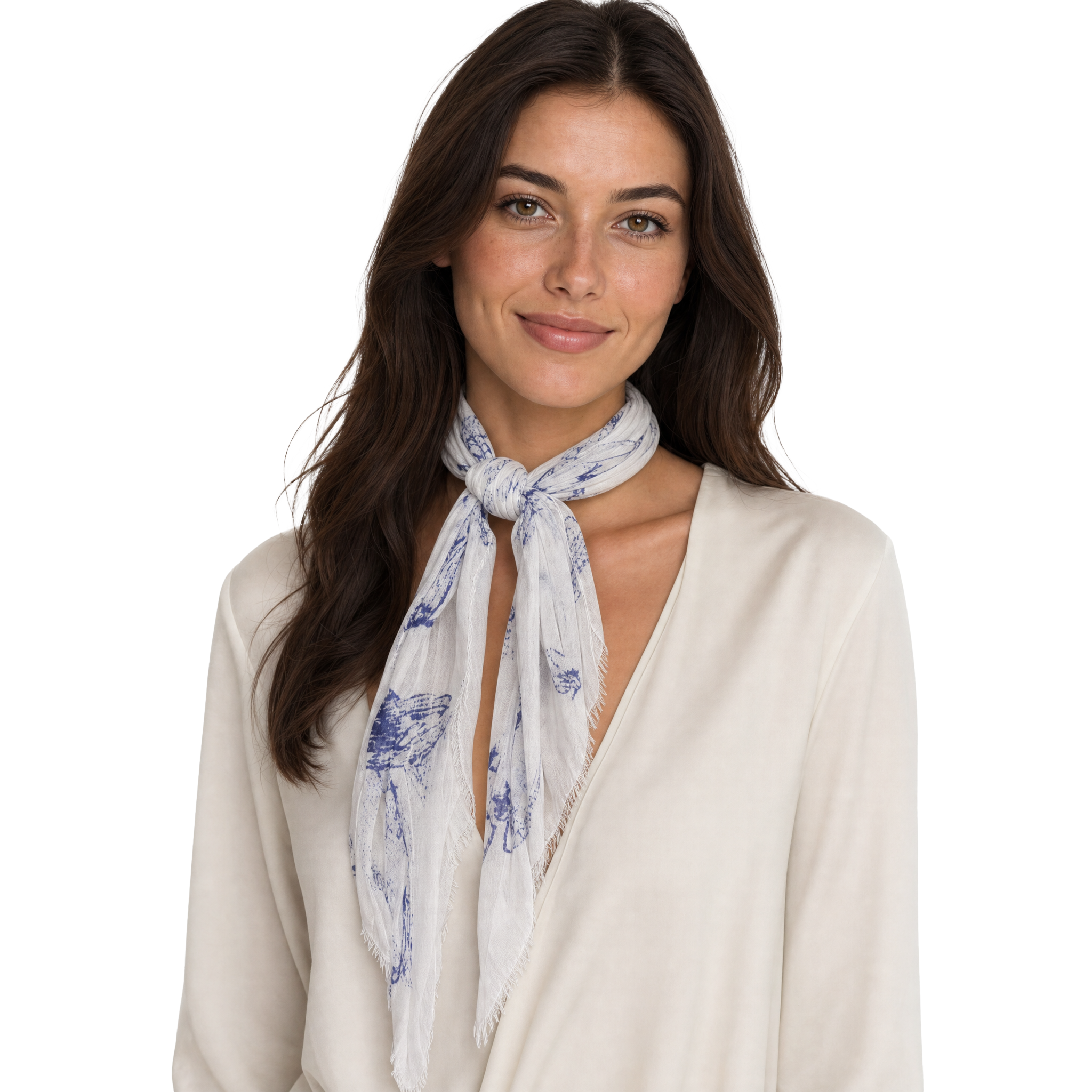 Floral Sketch Neckerchief - Indigo