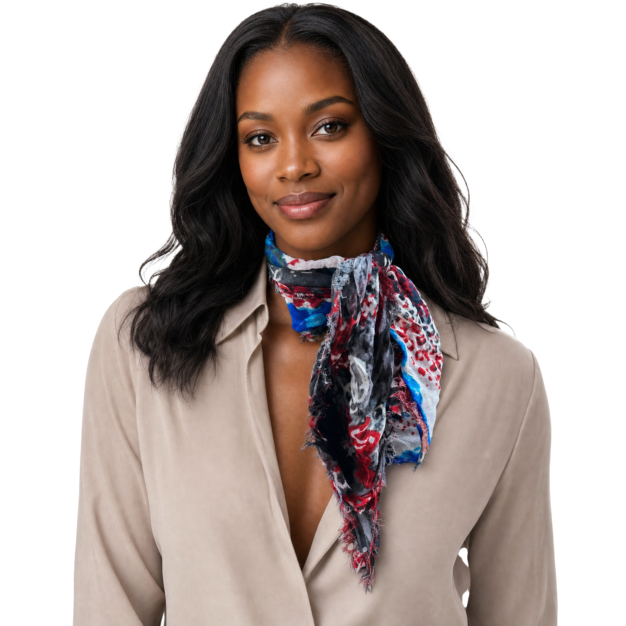 Leopard Rose Neckerchief - Red