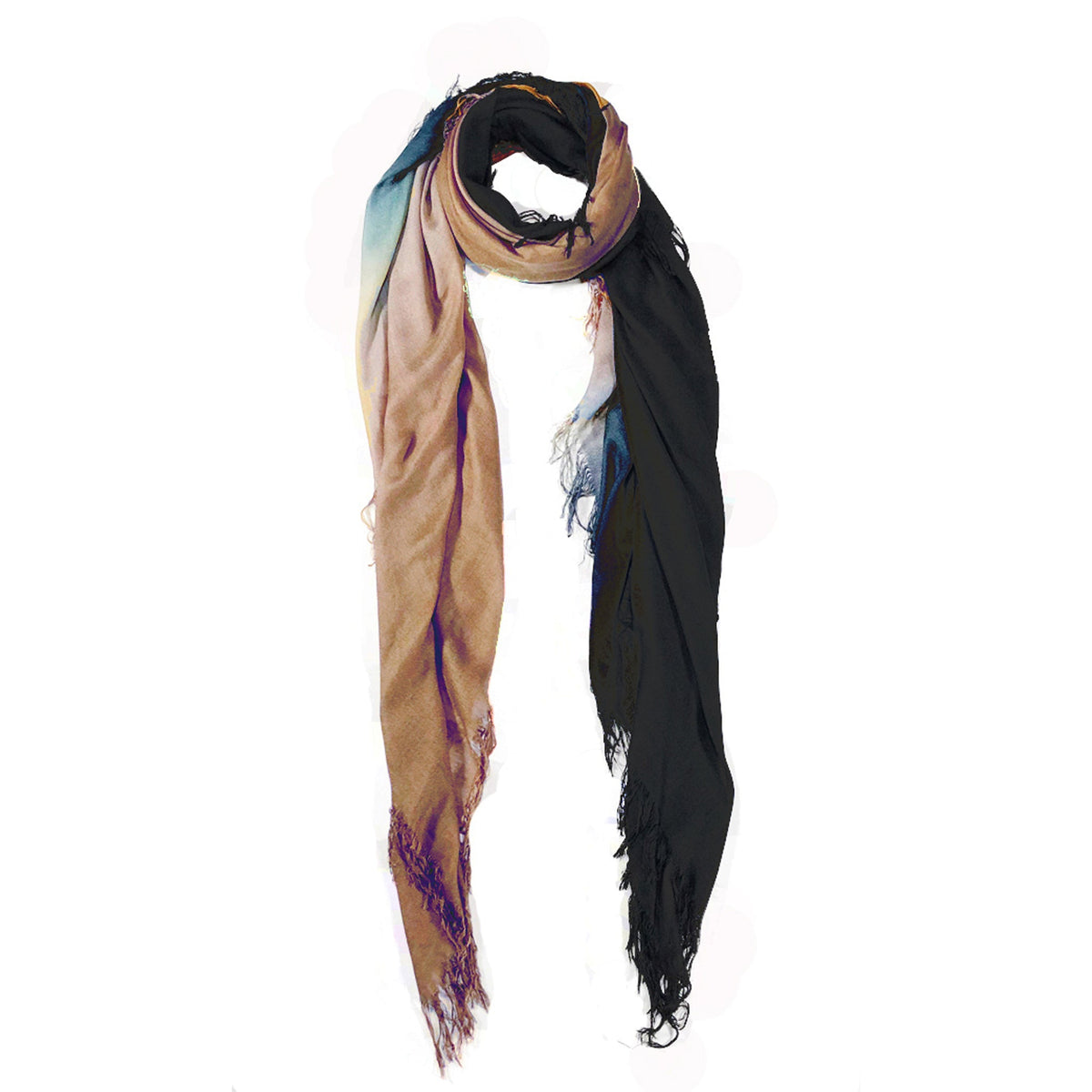 Cashmere Blend Faded Scarves — Blue Pacific — view 10